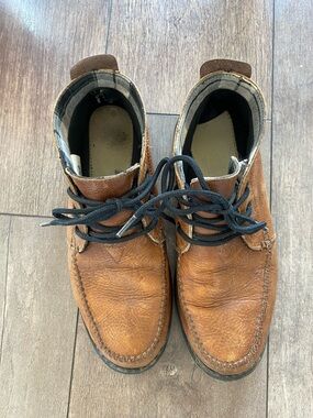 Toms Brown Leather Lace-Up Casual Boots
